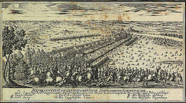 Bataille de Jekabpils - gravure de Johann Christoph Brotze